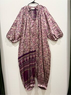 Kantha Bae Erin Floral Purple Balloon Jumpsuit Free Size